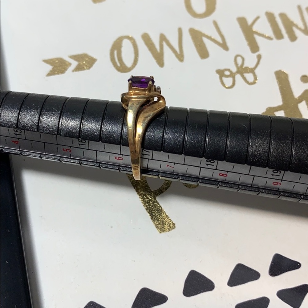 Amethyst purple gold ring 6.5 10k w box 2.4 grams - Picture 6 of 8